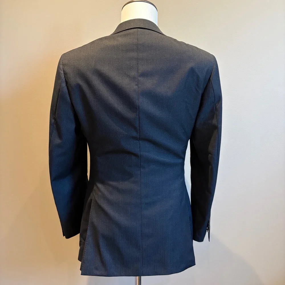 Lot 2 SuitSupply Sienna Blazer 34R Charcoal Grey Wool Vitale Barberis Canonico